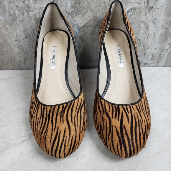 Mi Piaci Tiger Calf Hair Fur Animal Print Heels 41 - Picture 2 of 15